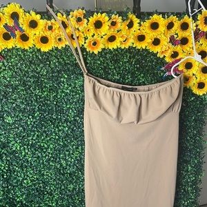 Stone One Shoulder Strap Ruched Bust Midi Dress